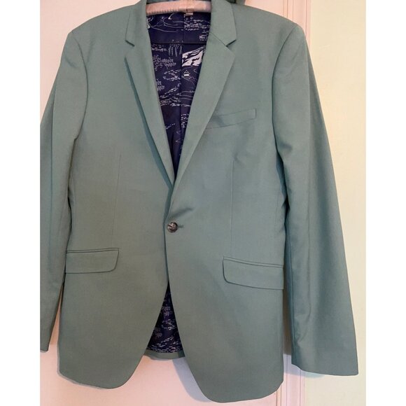 Topman Other - Topman Men’s Blazer Jacket 40R Slim Fit Mint Green Single Button Suit Coat Moder